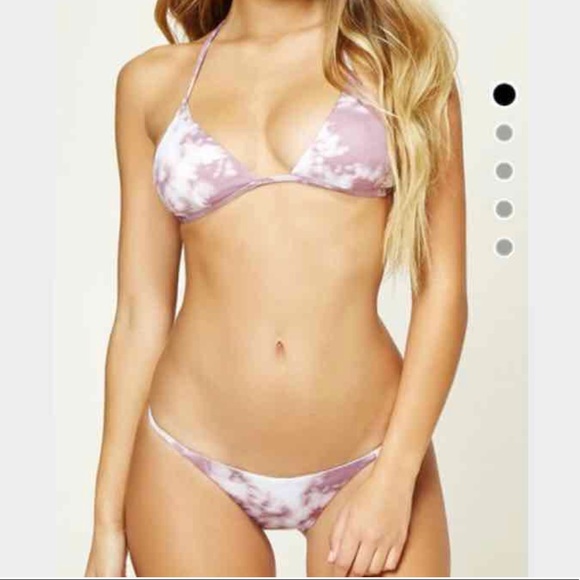 Forever 21 Other - Forever 21 Pink White Tie Dye Bikini Set